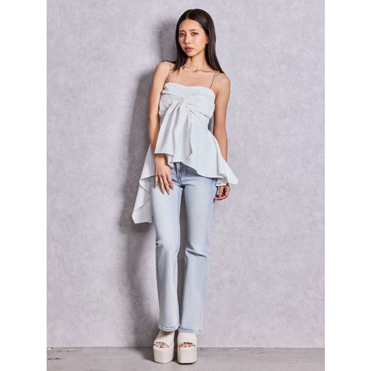 ハイウエストBACKクロスフレアパンツ[品番：MKSW0068681]｜GYDA