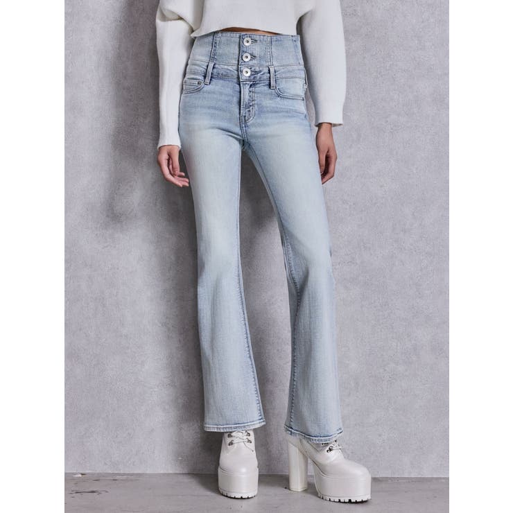 ハイウエストBACKクロスフレアパンツ[品番：MKSW0068681]｜GYDA