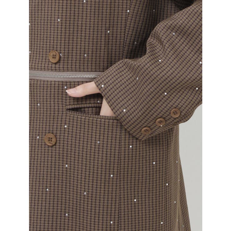 ラインストーンテーラードジャケット【セットアップ対応】[品番