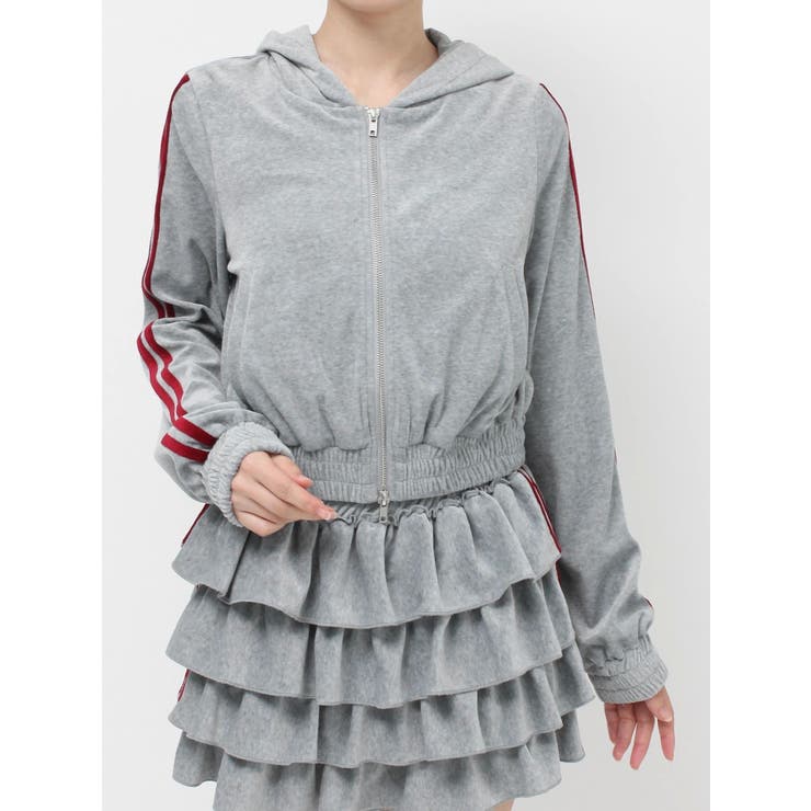 ベロアコンパクトラインZIPフーディ【セットアップ対応】[品番