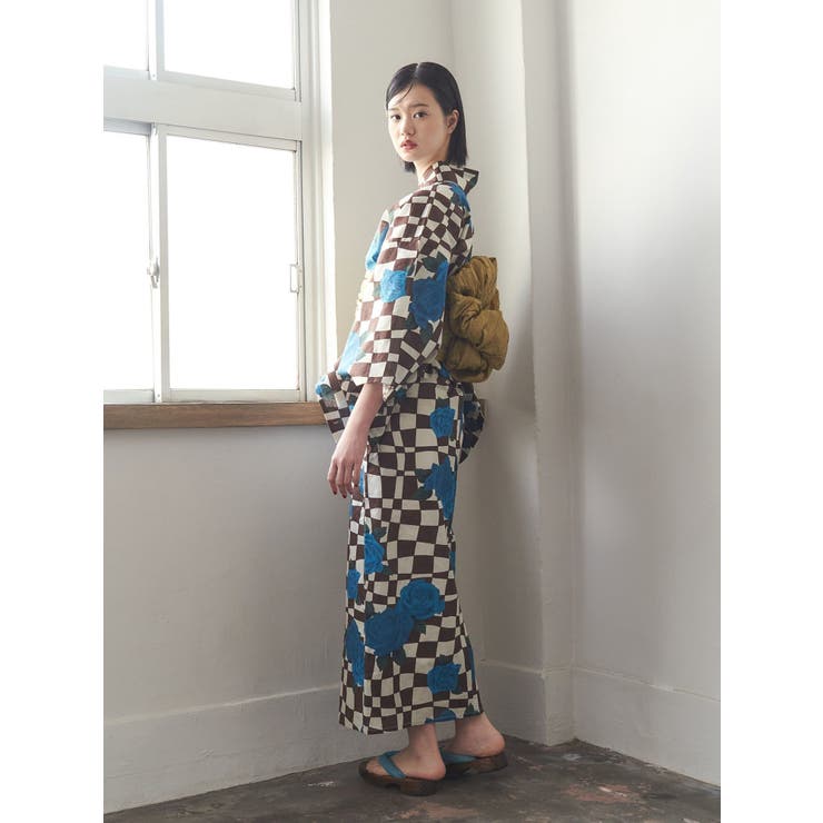 jouetieオリジナル】ローズチェッカーセパレート浴衣セット[品番