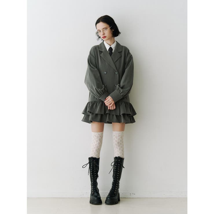 ヘムフリルトレンチミニワンピース[品番：MKSW0068045]｜jouetie