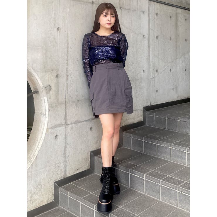 スパンコールセミシアートップス[品番：MKSW0061089]｜MURUA（ムルーア