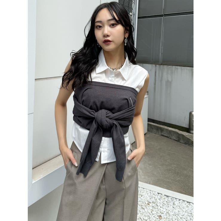 シャツレイヤードマルチウェイニット[品番：MKSW0066962]｜MURUA