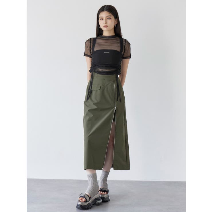 ダブルウエストZIPスカート[品番：MKSW0064124]｜MURUA（ムルーア）の