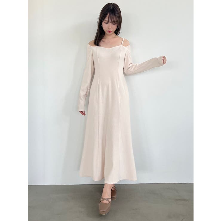 チュールギャザービスチェカットワンピース[品番：MKSW0056164