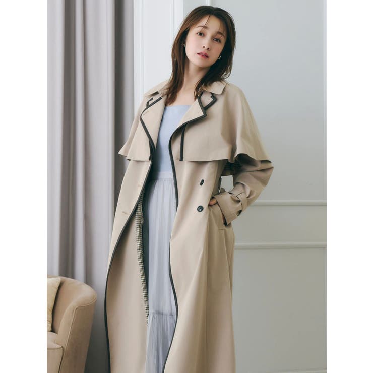 藤井サチコラボ】ケープ付2WAYトレンチコート[品番：MKSW0067146