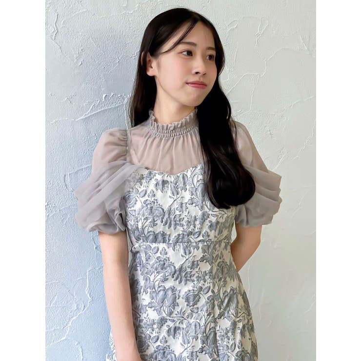 シアーベールジャガードワンピース[品番：MKSW0063399]｜dazzlin