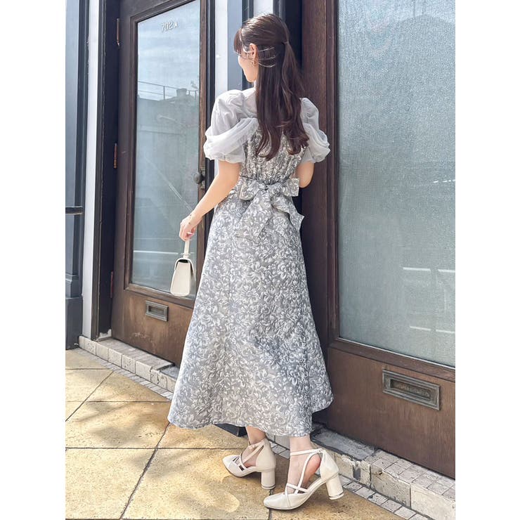 シアーベールジャガードワンピース[品番：MKSW0063399]｜dazzlin