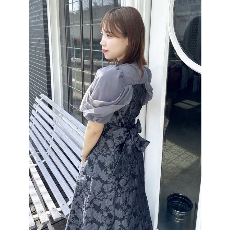 シアーベールジャガードワンピース[品番：MKSW0063399]｜dazzlin