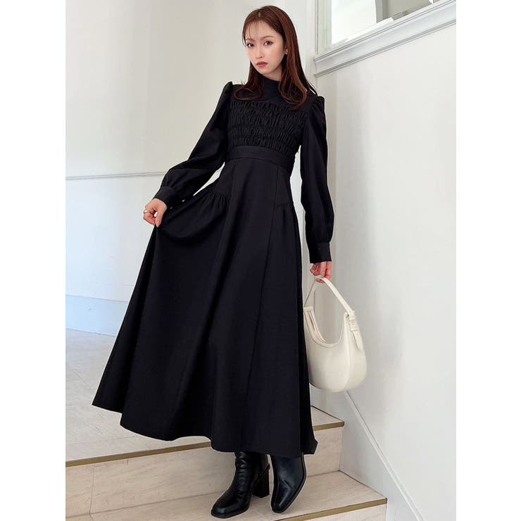 シャーリングロングワンピース[品番：MKSW0053972]｜RESEXXY