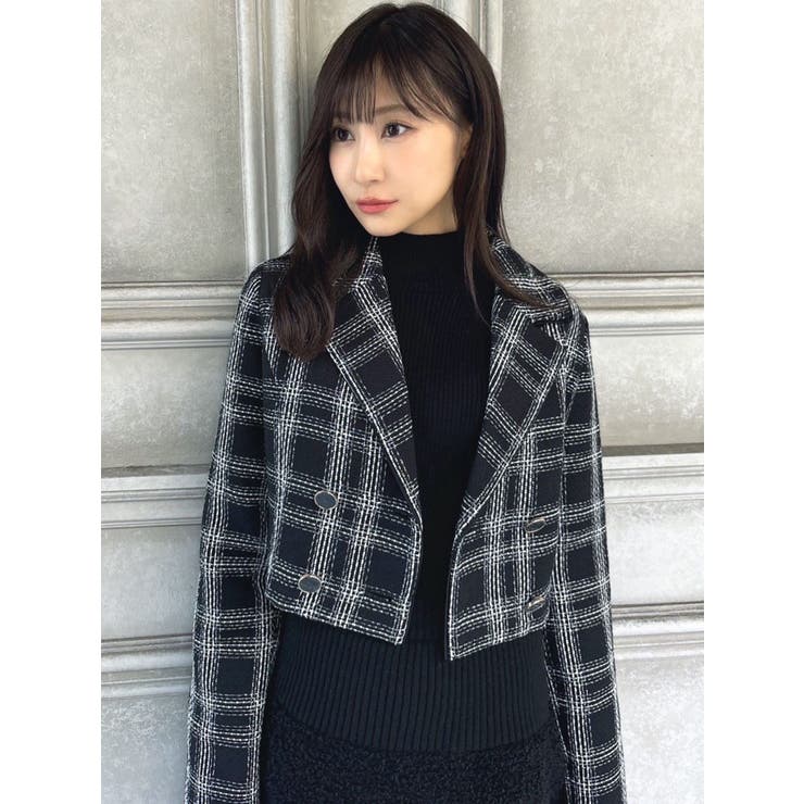 ツイードダブルショートジャケット【セットアップ着用可能】[品番