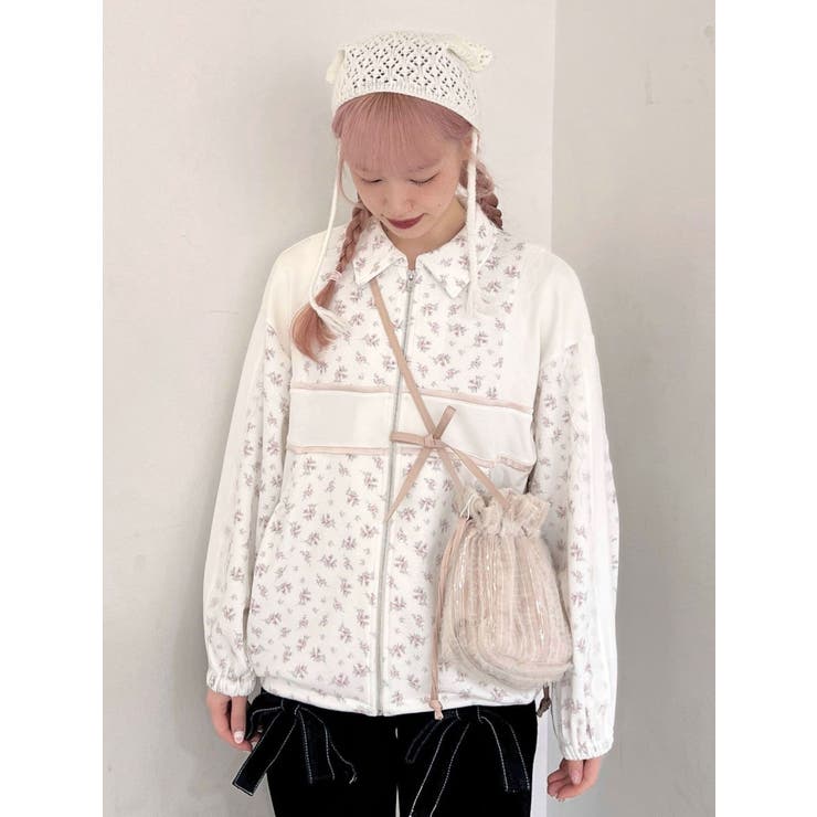 floralコンビトラックジャケット[品番：MKSW0059583]｜merry jenny