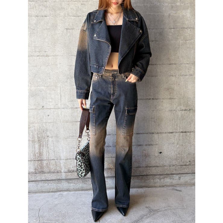 グラデーションフレアデニムパンツ【セットアップ着用可能】[品番