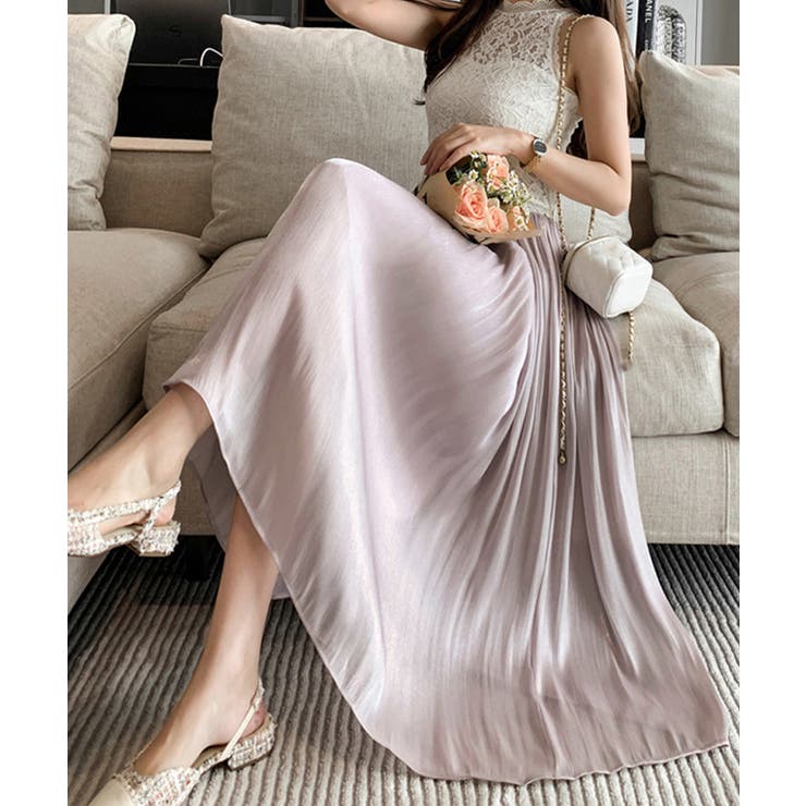 フレアスカート キャザー ロングスカート[品番：AGCW0005338