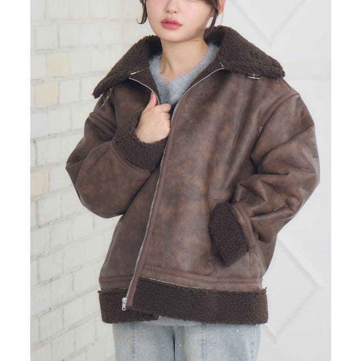 ボア襟ムートンJK[品番：RTGW0009679]｜RETRO GIRL（レトロガール）の