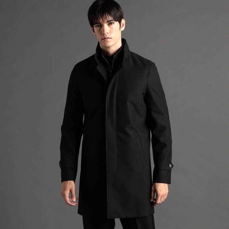 レイヤードライナー付 スタンドカラーコート[品番：NICW0006182