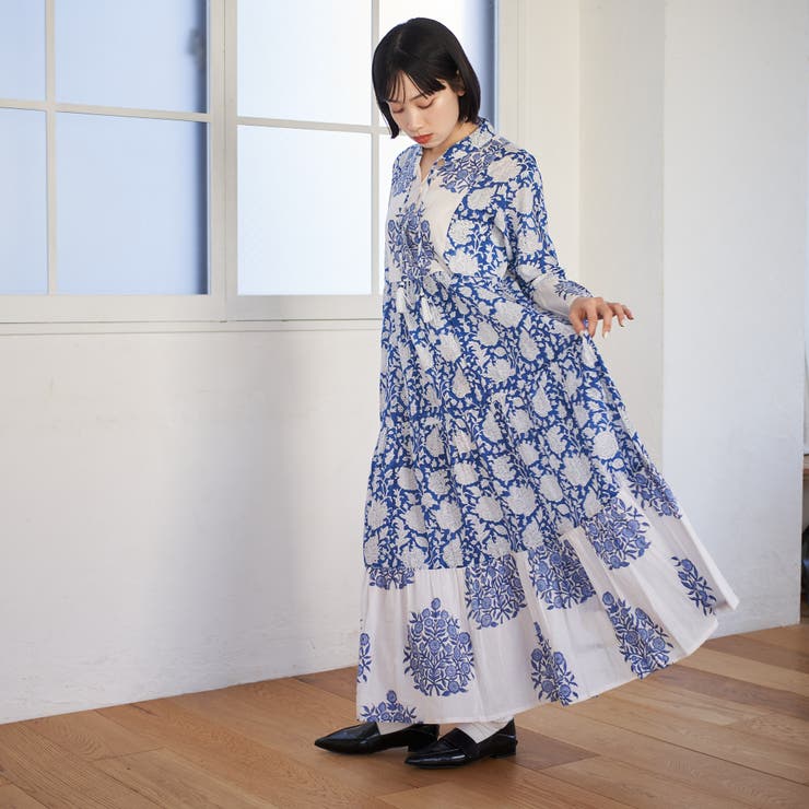 Web限定】新色追加、総花柄コットンワンピース[品番：OLOW0015226