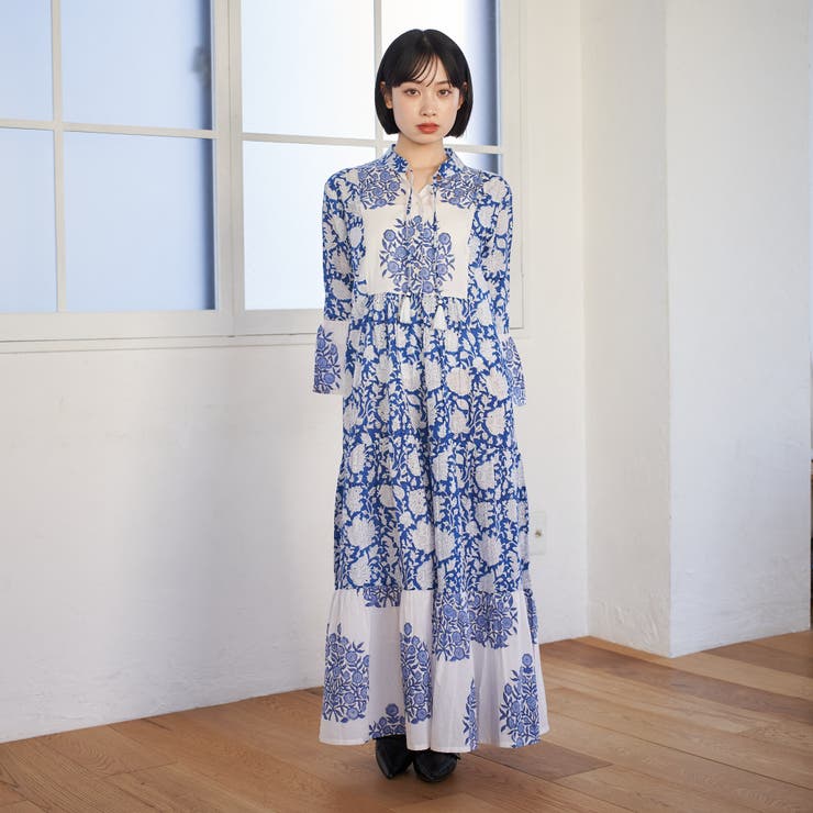 Web限定】新色追加、総花柄コットンワンピース[品番：OLOW0015226