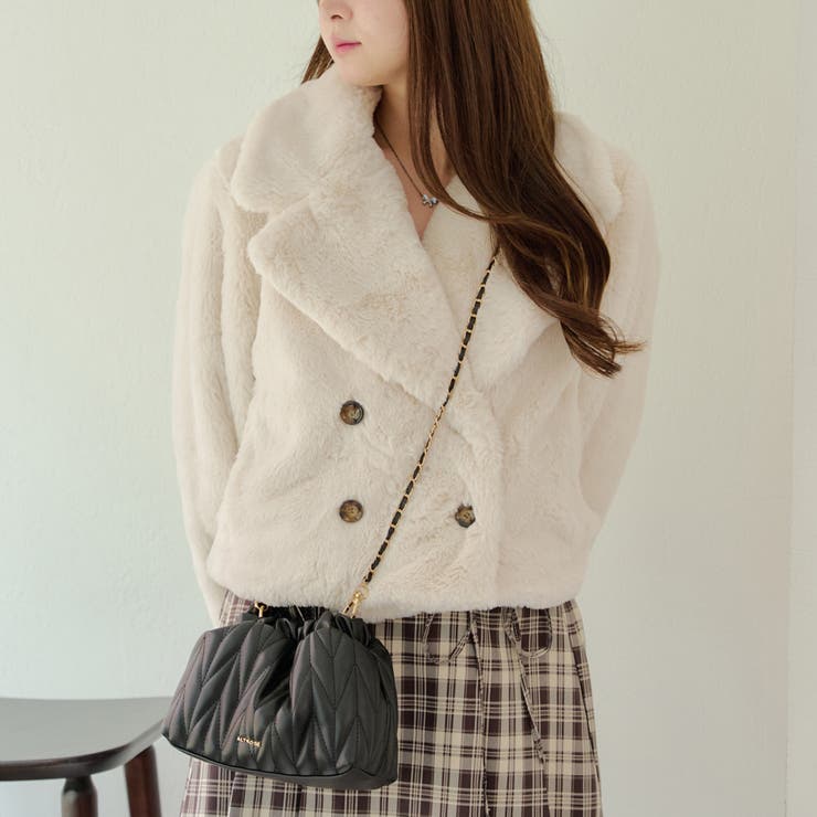 ラビット風ファーショートジャケット[品番：OLOW0014526]｜RMAF NICE