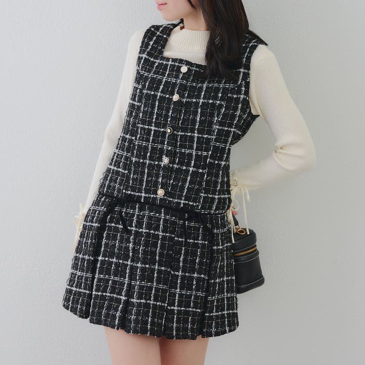 ラメツイードミニ丈ジャンスカ[品番：OLOW0017196]｜RMAF NICE CLAUP