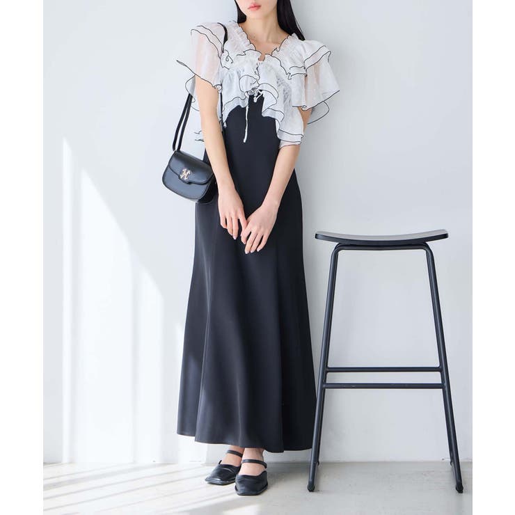 one after another】【ご褒美シリーズ】ブラウスセットワンピース[品番