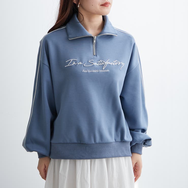 ロゴ刺繍ハーフZIP[品番：NCLW0012334]｜NICE CLAUP / OLIVE des OLIVE