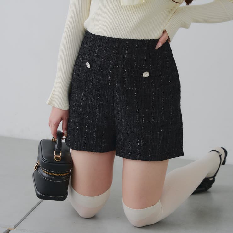 Holiday collection】ツイードショートパンツ[品番：NCLW0017198