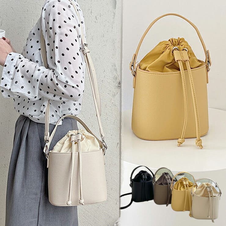 2way 巾着ミニショルダーバッグ バケツバッグ[品番：XL000001881