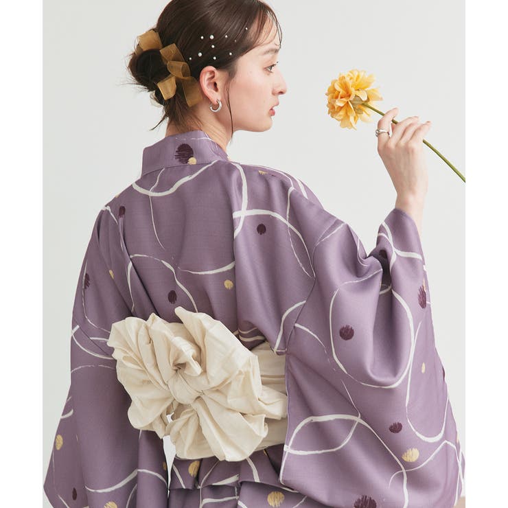 3点セット ニュアンス柄セパレート2WAY浴衣セット[品番：ADEW0004455