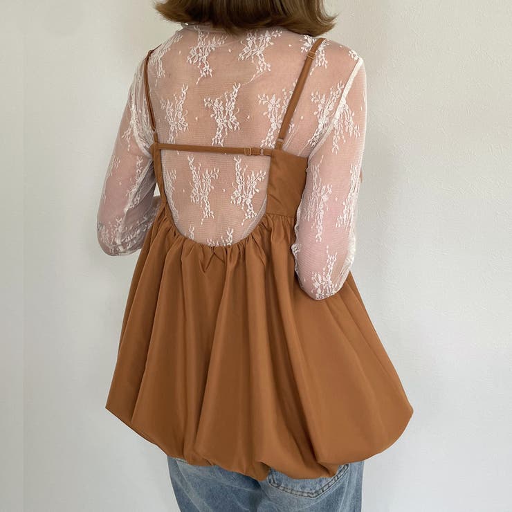 バックオープンバルーンキャミソール[品番：AMTW0009027]｜JUNOAH