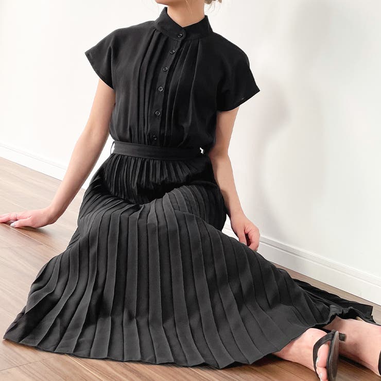 フレンチスリーブプリーツワンピース[品番：AMTW0002031]｜JUNOAH