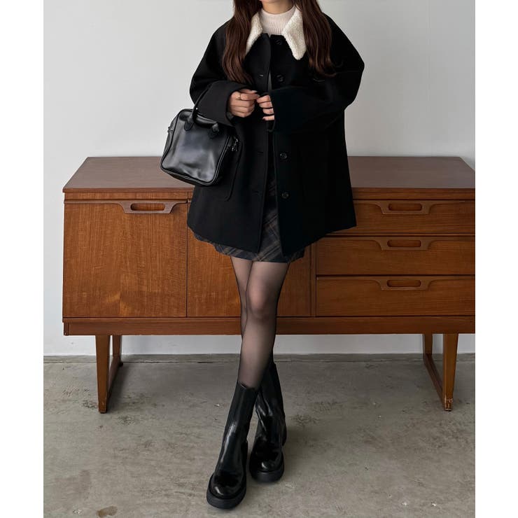 callautia ボアカラーミドルコート[品番：AMTW0012706]｜JUNOAH