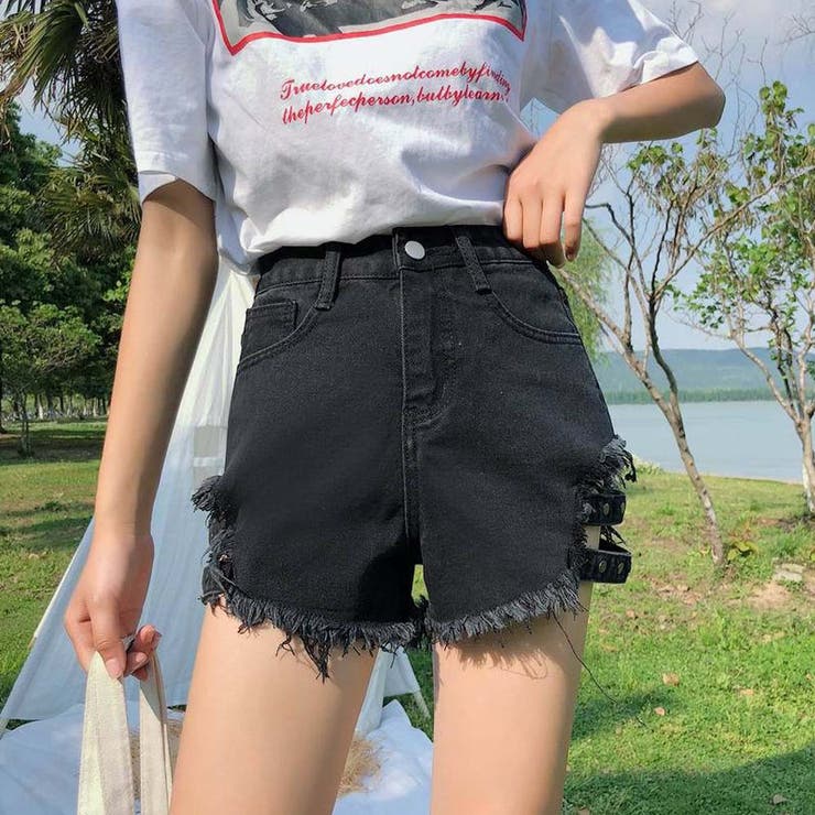 ショートパンツ レディース ダメージデニム[品番：AGCW0000125