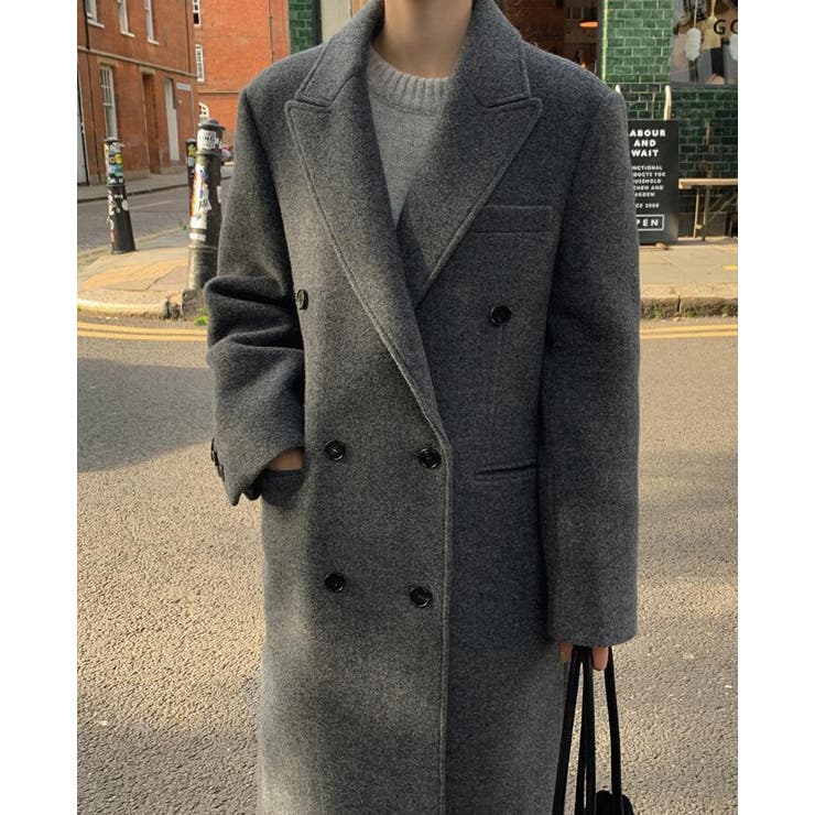 ダブルブレスト長身デザインの上品コート[品番：UZ000011883]｜Bifrost