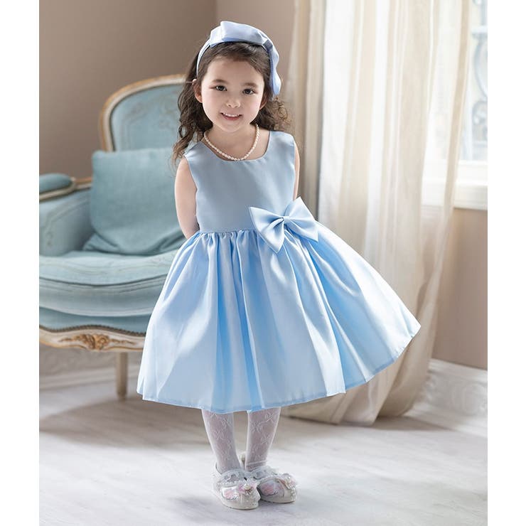 キッズドレス マットサテン タックギャザードレス[品番：CATK0003431