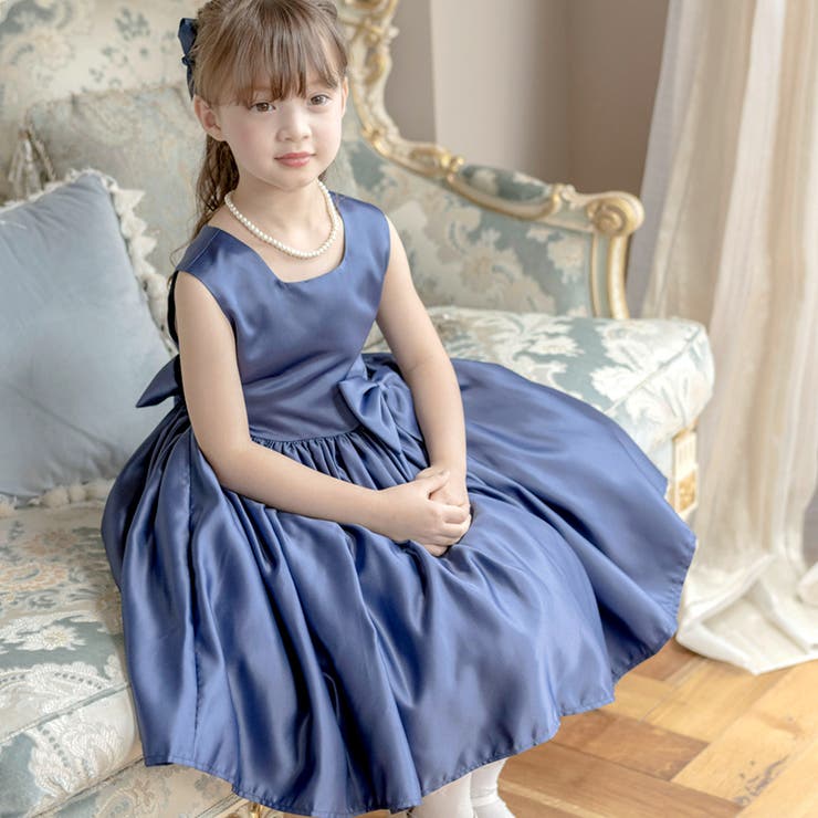 キッズドレス マットサテン タックギャザードレス[品番：CATK0003431