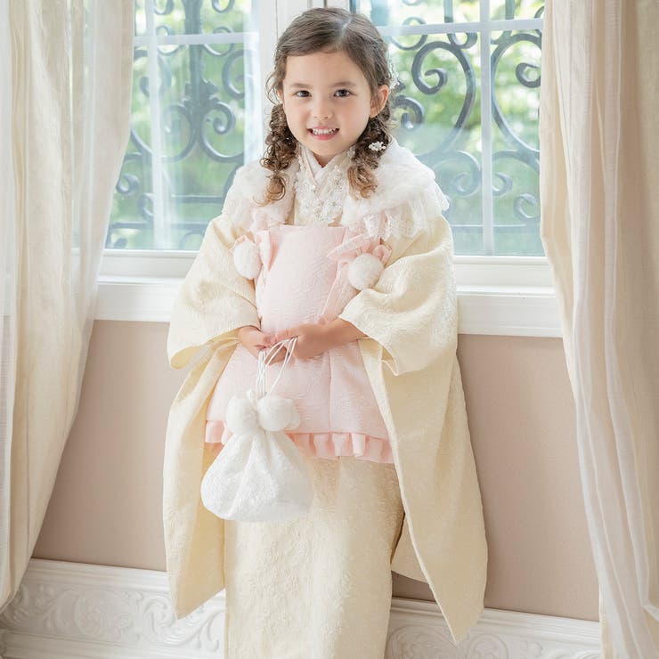 プリンセス被布セット 七五三 3歳女の子 着物 和装 キャサリンコテージ