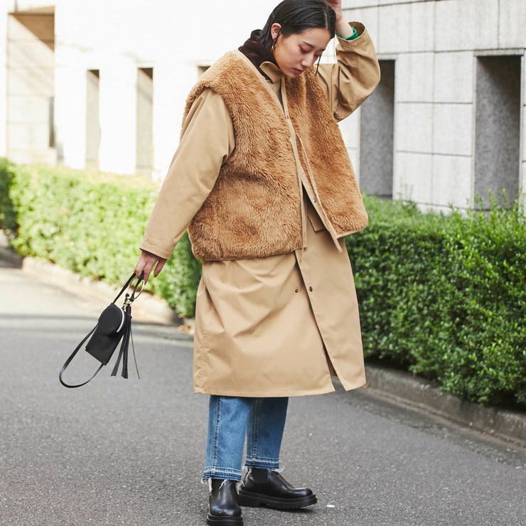 マルチWAYボアベスト付きスタンドカラーコート[品番：COEW0003558