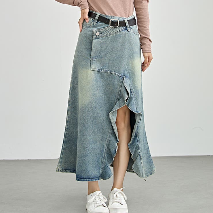 ハイウエスト リメイク デニム[品番：LCLW0007645]｜レースレディース