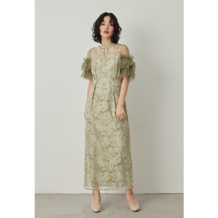 niana ニアナ スパンコール刺繍レースドレス[品番：FT000009881