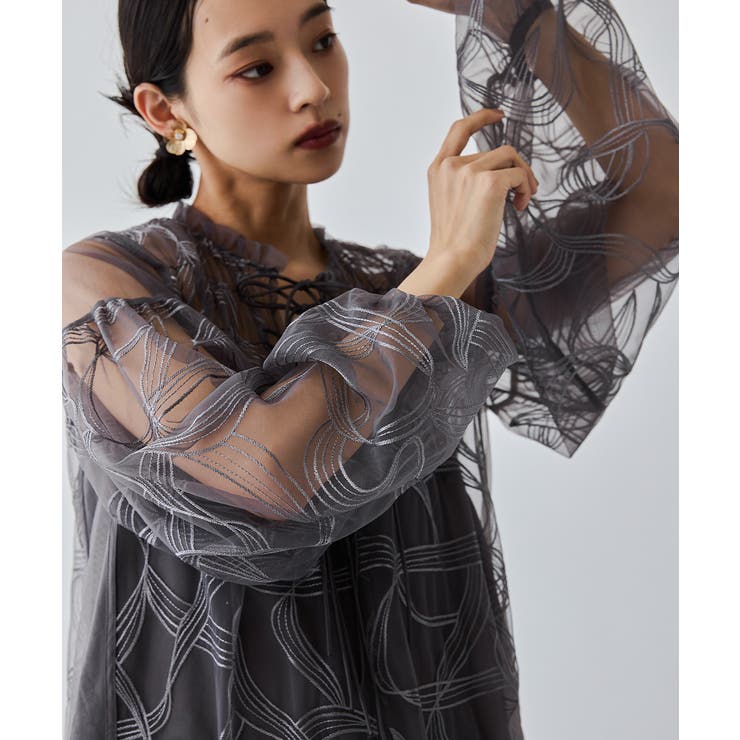 niana ニアナ リボンエンブロイダリーレイヤードドレス[品番