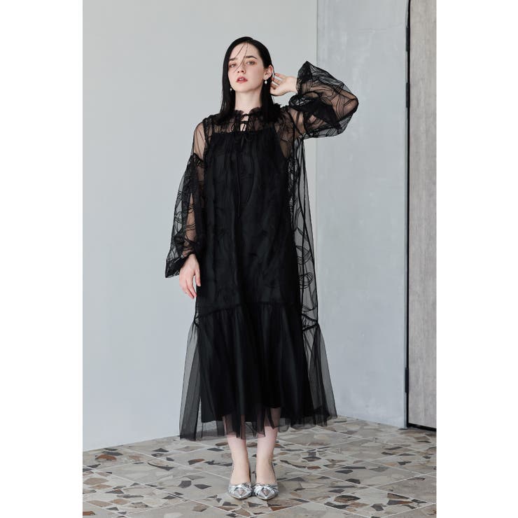 niana ニアナ リボンエンブロイダリーレイヤードドレス[品番