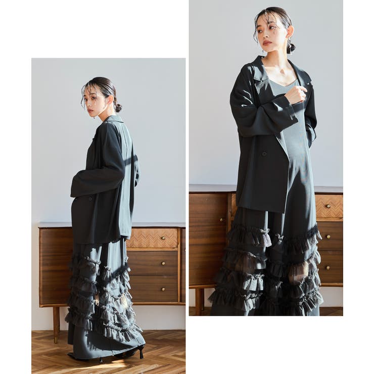 niana ニアナ トランスペアレントヘムセットアップドレス[品番