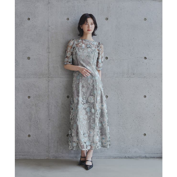 niana ニアナ フラワーレースボレロセットドレス[品番：FT000010584