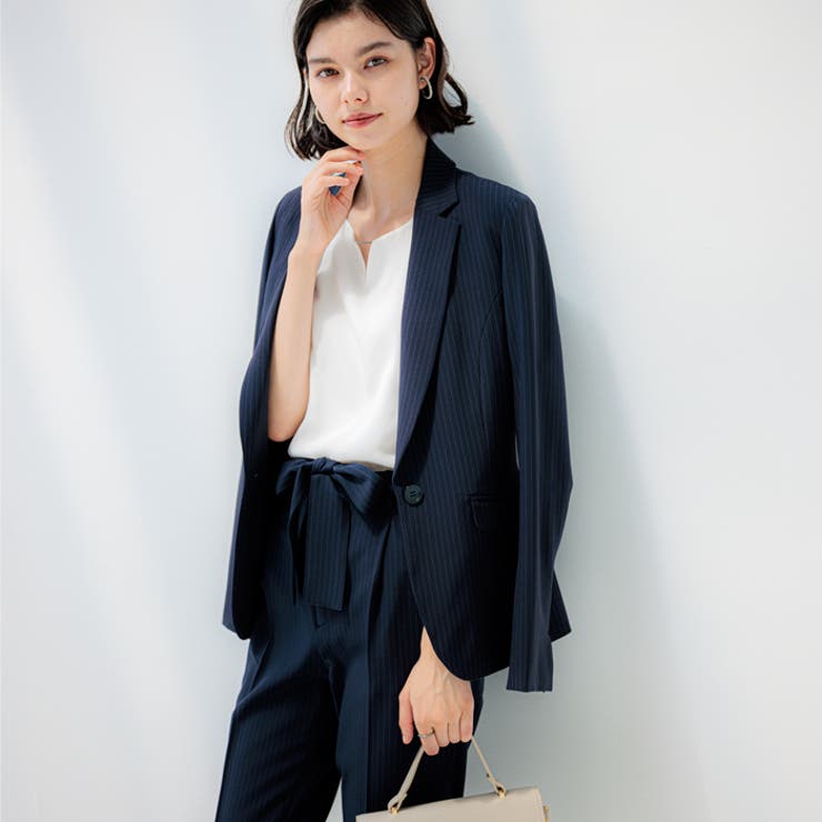 2点セット】洗えるテーパードパンツスーツセットアップ＜UV対策 防