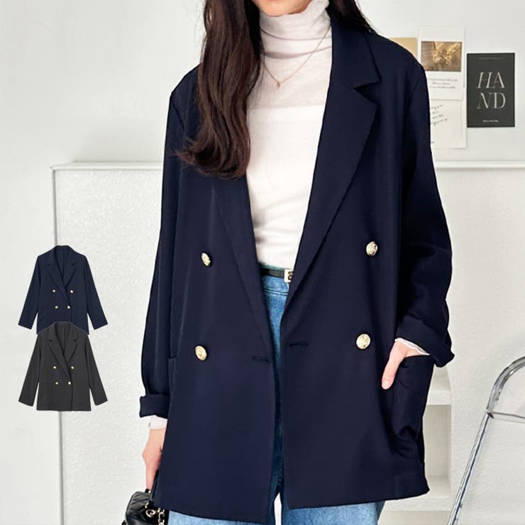 金ボタンダブルテーラードジャケット[品番：GERW0010901]｜GeeRA