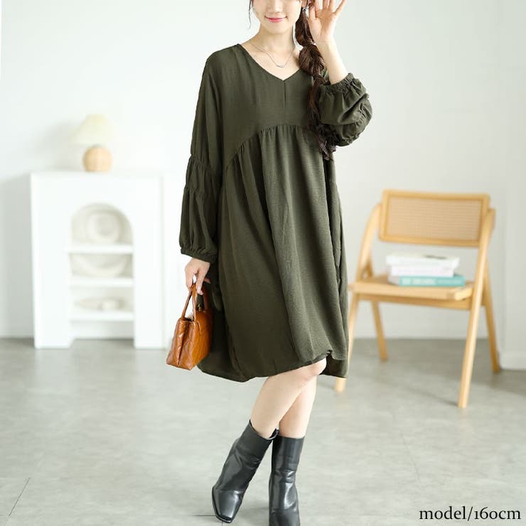 大きいサイズレディース ワンピース チュニック[品番：GJ000021292