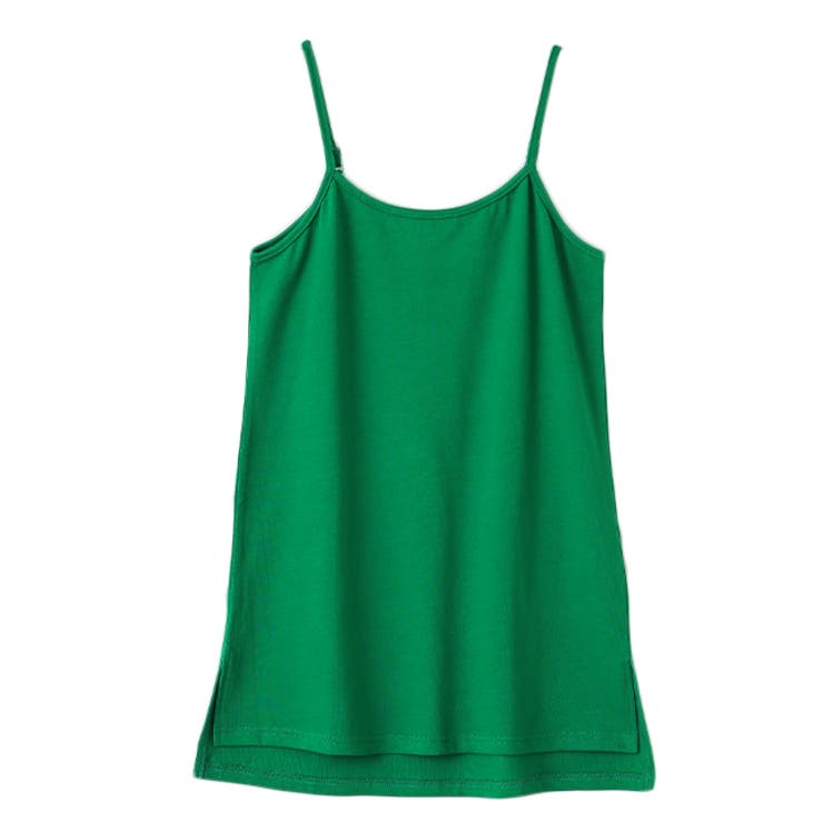 キャミソール トップス 透けにくい 綿100% レイヤード 重ね着 スリット