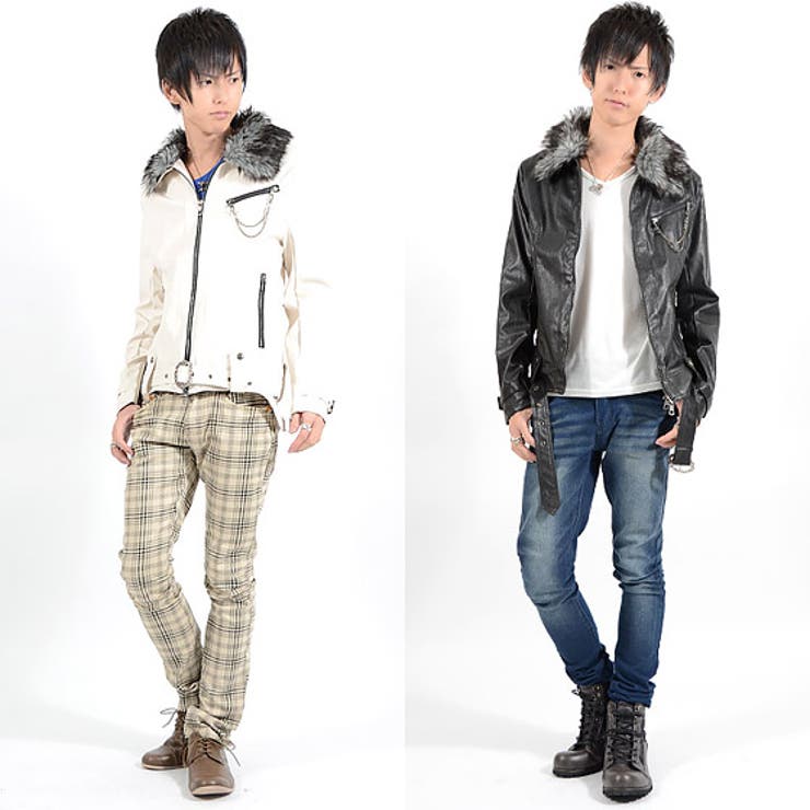 お兄系 メンズジャケット【BERNINGS SHO(バーニングスショウ)ファー付